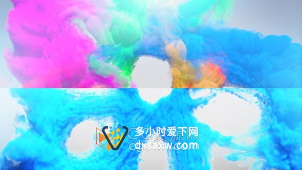 AE模板-彩色烟雾碰撞公司活动开场视频片头制作