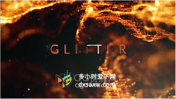 AE模板-抽象介绍优雅金色粒子像素拉伸时尚颁奖典礼开场视频