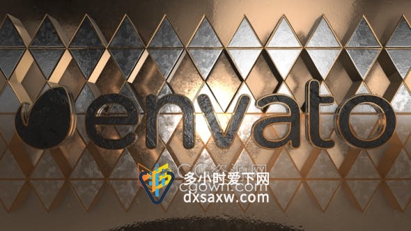 Element 3D v2金属菱形三维场景动画LOGO标志视频片头-AE模板