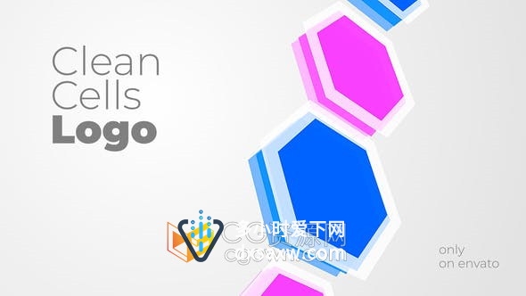 AE模板-细胞图形动画视频片头新能量电池汽车品牌LOGO