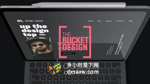 AE模板-全新iPad新款发售平板电脑简介网站应用程序展示宣传