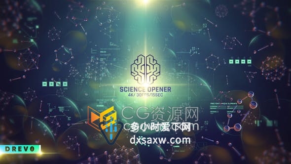 细胞分子结构动画医学研讨会健康医疗科学宣传片头-AE模板