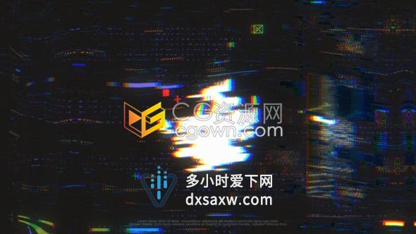 毛刺干扰波动故障变形效果标志logo片头动画-AE模板
