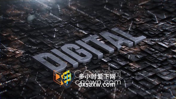 Digital Revolution 3D高科技二进制电路代码数字故障视频片头-AE模板