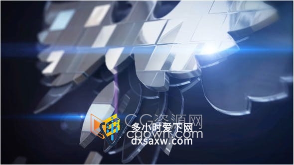 AE模板-3D玻璃光面效果动画LOGO视频片头制作工程