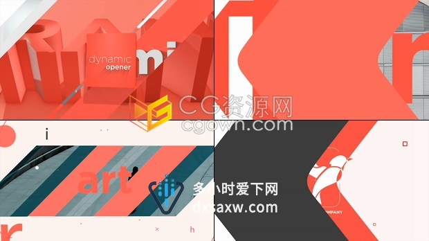 AE模板-三维动态有趣图形快速演绎公司介绍影视预告片标题阵列动画