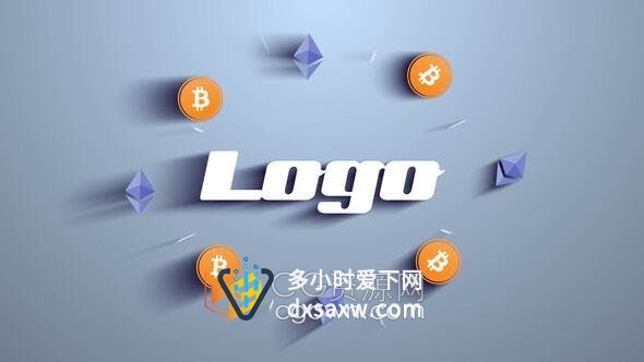 AE模板-GPU加速农场比特币以太币挖矿卡通介绍视频片头