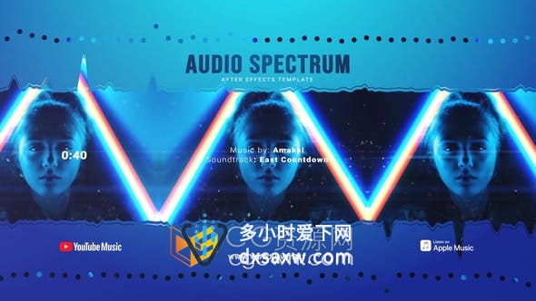 AE模板-生成音频频谱工具音乐波形图形动画Music封面视频