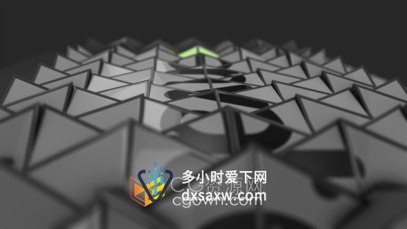 3D三角形片块画板翻转动画展示LOGO或图片效果视频片头-AE模板