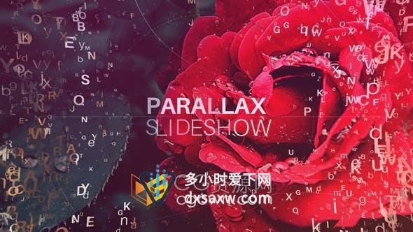 AE模板-文字信息粒子图形遮罩视觉视频宣传片Parallax Slideshow