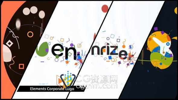 AE模板-运动图形元素演绎公司LOGO品牌宣传视频片头