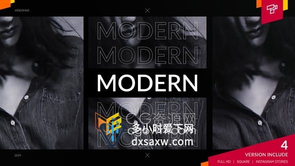 AE模板-动态简洁线条动感风格幻灯片开场视频片头Dynamic Clean Slideshow