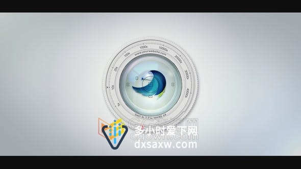 照相机拍摄机镜头对焦旋转演绎LOGO标志视频片头-AE模板