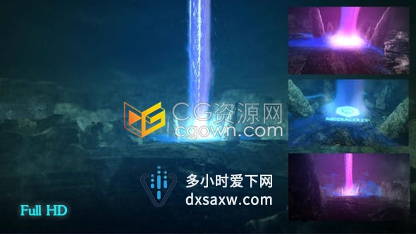 AE模板-魔法冲动波空间连接地面能量FX标志LOGO片头