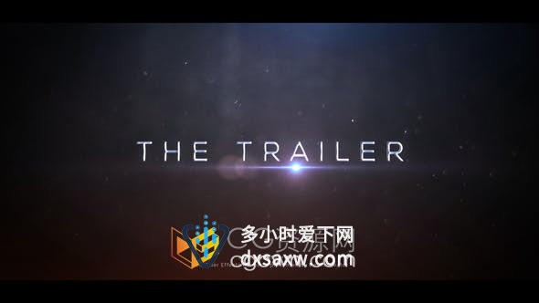 AE模板-大气电影预告片标题粒子背景视频金属介绍文字动画