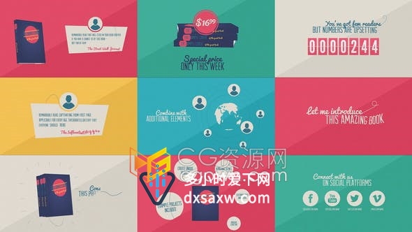 AE模板电子书杂志书籍视频营销动画出版社出版商作家高级促销工具