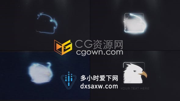 AE模板高科技网络游戏数字代码信号损坏故障噪波Glitch Logo片头
