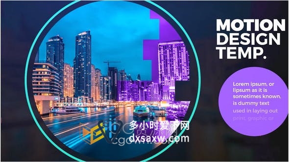 企业建筑餐厅技术公司宣传片制作曲线圆圈图形设计动画视频-AE模板