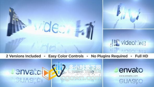 明亮干净实用企业品牌简洁3D标志Logo动画-AE模板