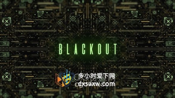AE模板-3种版本HUD全息线条霓虹灯未来派网格技术公司LOGO动画
