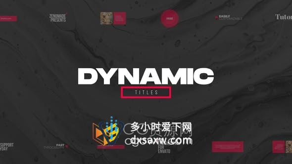 AE模板-15个动态标题视频字幕动画制作Dynamic Titles