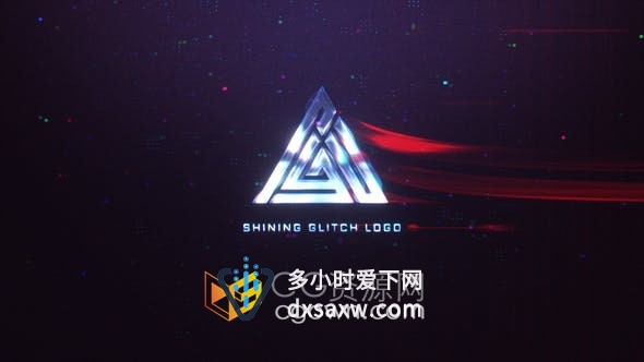 AE模板-闪亮故障标志电子竞技未来技术宣传LOGO视频片头