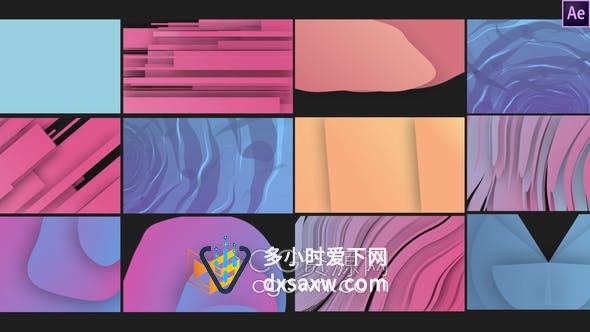 AE模板-14组抽象形状图形动画视频转场过渡Trendy Shape Transitions