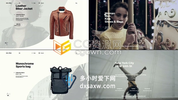 AE模板现代时尚产品促销视频在线商店市场营销电子商务网站商店商品推广视频