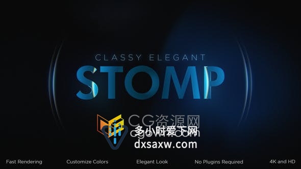 AE模板-光效节奏感文字动画视频片头Classy Elegant Stomp Intro