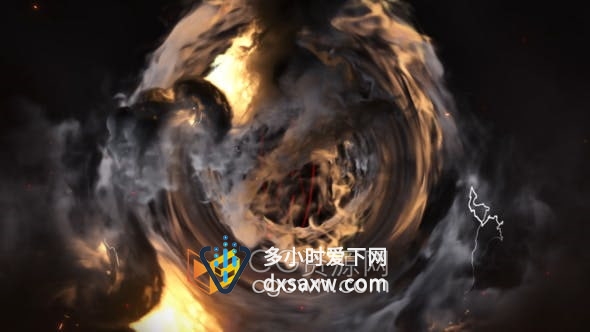 AE模板-黑暗魔术燃烧烟雾闪电LOGO视频片头4K分辨率