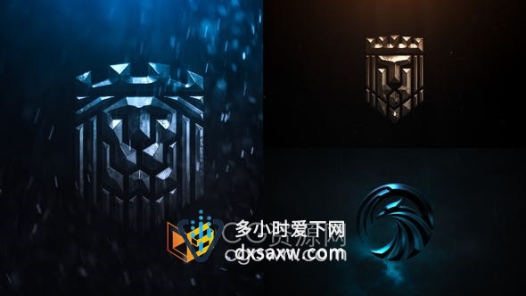 AE模板-仿电影片头黑暗场景立体LOGO动画视频