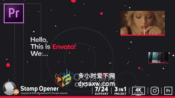 AE/PR模板-流行Typo Promo趋势动态排版制作创意介绍在线营销快速开场视频