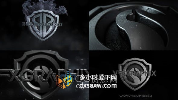 AE模板-Element 3D v2插件制作4K分辨率金属LOGO仿华纳兄弟视频片头