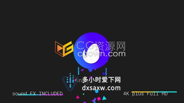 AE模板简洁彩色几何标志LOGO动画制作童趣益智科普视频小片头