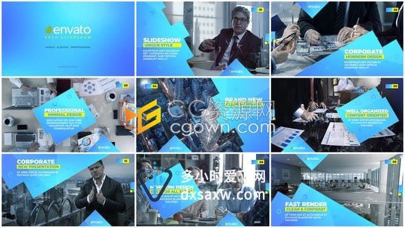 AE模板-现代时尚设计公司宣传片头介绍产品企业简介幻灯片视频制作