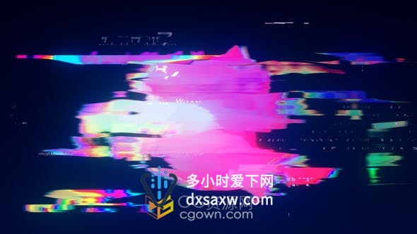 数字色彩故障溶化分裂霓虹灯效果LOGO视频片头-AE模板