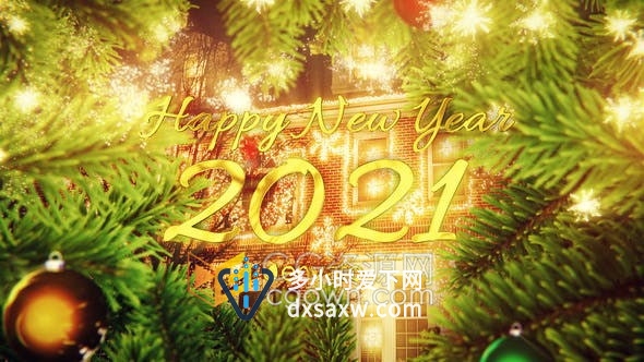 节日派对圣诞节庆祝活动2021年新年倒计时片头-AE模板