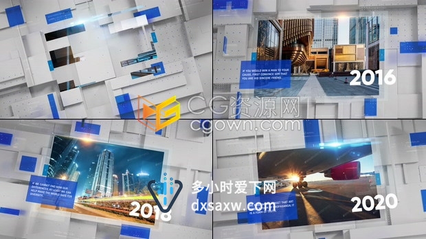 AE模板企业宣传片立方体场景时间表介绍企业历史商业合作视频幻灯片