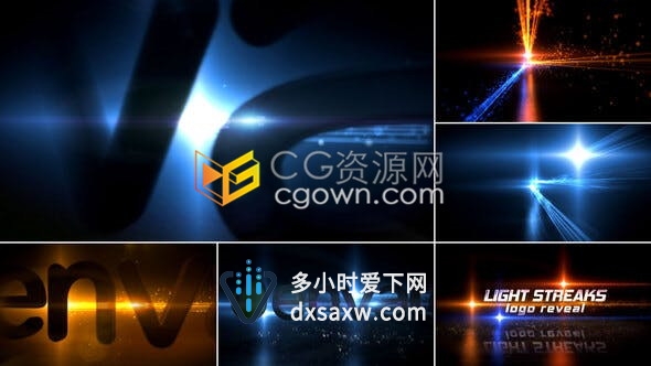 绚丽粒子光线条纹动画演绎3D大气标志LOGO片头-AE模板