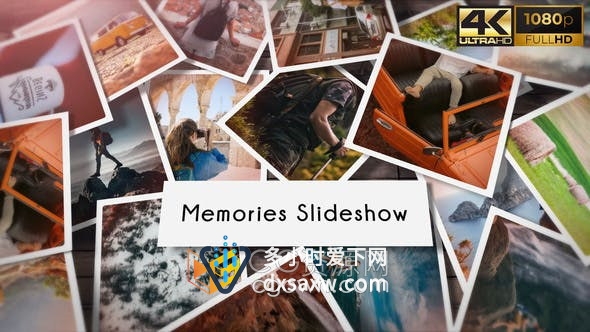 AE模板-制作相册视频快乐爱情回忆故事夏天旅行婚礼照片幻灯片