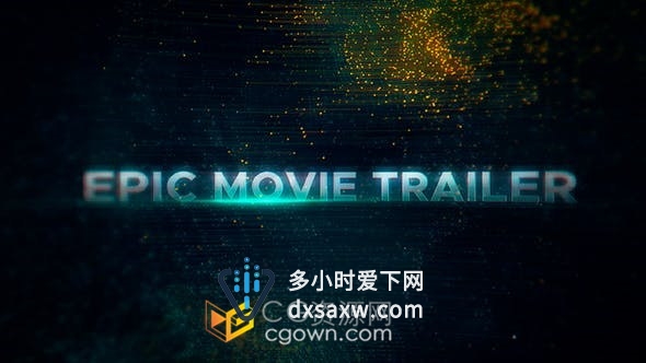 Epic Movie Trailer史诗电影预告片粒子特效金属文字动画-AE模板