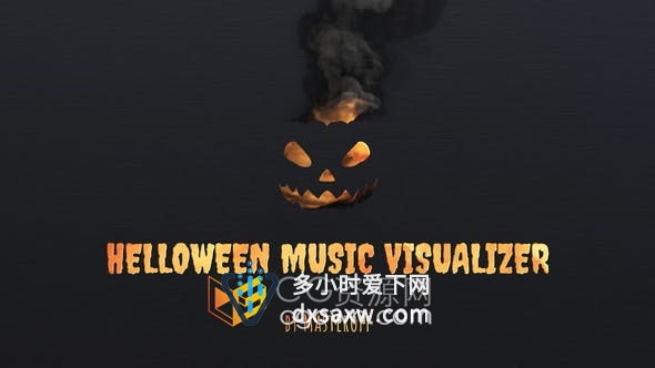 AE模板-10组设计万圣节主题风格音乐播放可视化动画背景视频效果