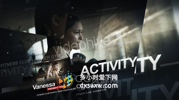 健身房教练重量强壮体育运动动感视频片头效果-AE模板