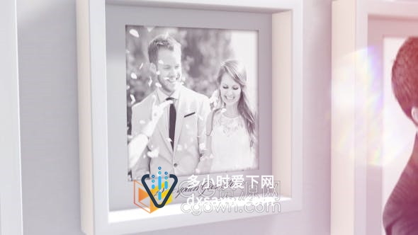 婚礼幻灯片照片展示动画视频制作效果制作工程文件-AE模板