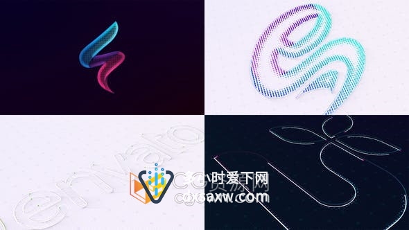 AE模板-时尚简约线条描绘企业网站标志LOGO动画