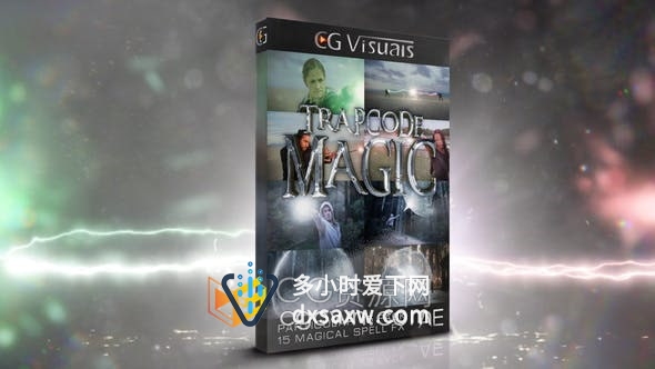 AE模板-VFX神秘逼真魔法元素制作哈利波特魔幻特效烟雾能量光波解体视觉效果