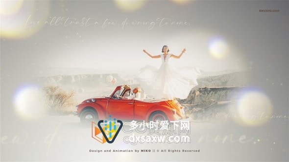 AE模板-唯美浪漫光斑粒子照片动画视频爱情婚礼请柬电子相册