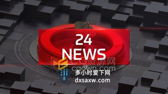 三维空间感多场景快速切换新闻频道包装片头-AE模板