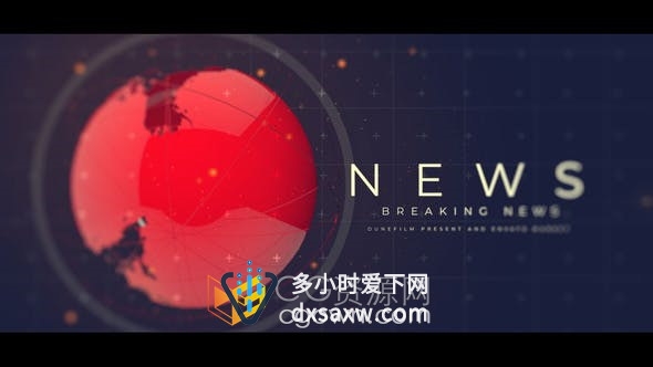 AE模板-News Opener突发新闻介绍电视广播频道片头视频