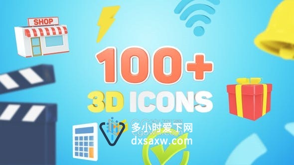 100多个3D动画图标演示文稿信息图版式解释公司项目创建交互式动画-AE模板